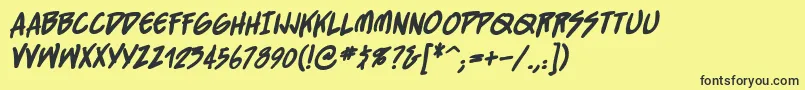 Straightjacketbb ffy Font – Black Fonts on Yellow Background