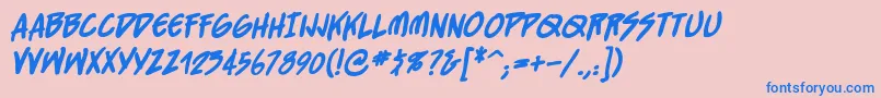 Straightjacketbb ffy Font – Blue Fonts on Pink Background
