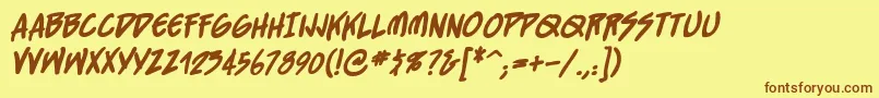 Straightjacketbb ffy Font – Brown Fonts on Yellow Background