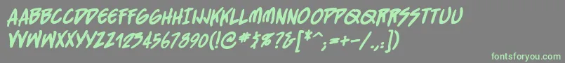 Straightjacketbb ffy Font – Green Fonts on Gray Background