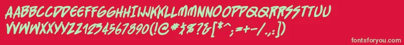Straightjacketbb ffy Font – Green Fonts on Red Background