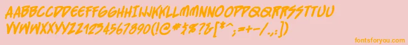 Straightjacketbb ffy Font – Orange Fonts on Pink Background