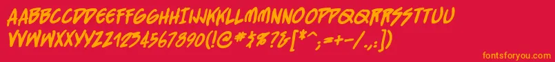 Straightjacketbb ffy Font – Orange Fonts on Red Background