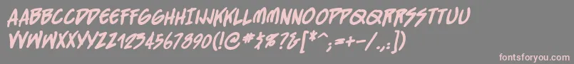 Straightjacketbb ffy Font – Pink Fonts on Gray Background