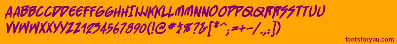 Straightjacketbb ffy Font – Purple Fonts on Orange Background