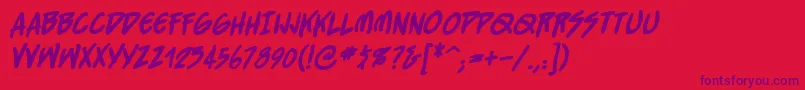 Straightjacketbb ffy Font – Purple Fonts on Red Background