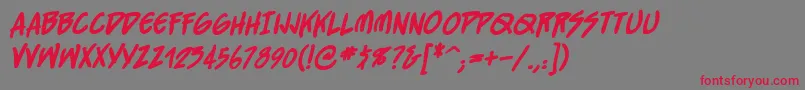 Straightjacketbb ffy Font – Red Fonts on Gray Background