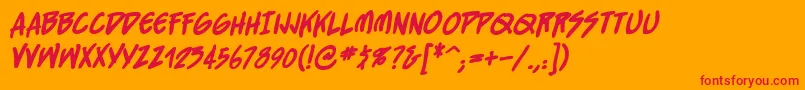 Straightjacketbb ffy Font – Red Fonts on Orange Background