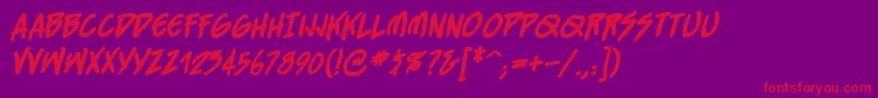 Straightjacketbb ffy Font – Red Fonts on Purple Background
