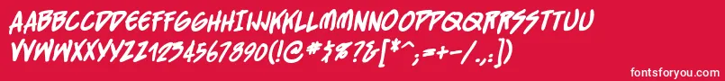 フォントStraightjacketbb ffy – 赤い背景に白い文字