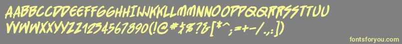 Straightjacketbb ffy Font – Yellow Fonts on Gray Background
