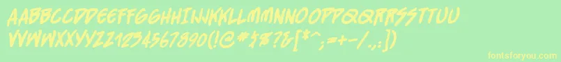 Straightjacketbb ffy Font – Yellow Fonts on Green Background