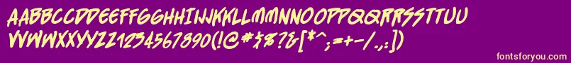 Straightjacketbb ffy Font – Yellow Fonts on Purple Background