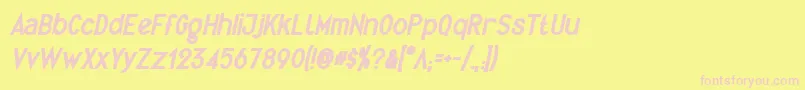 QuirkusBi Font – Pink Fonts on Yellow Background