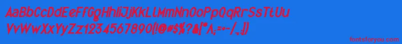 QuirkusBi Font – Red Fonts on Blue Background