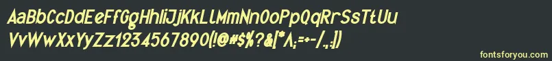 フォントQuirkusBi – 黒い背景に黄色の文字
