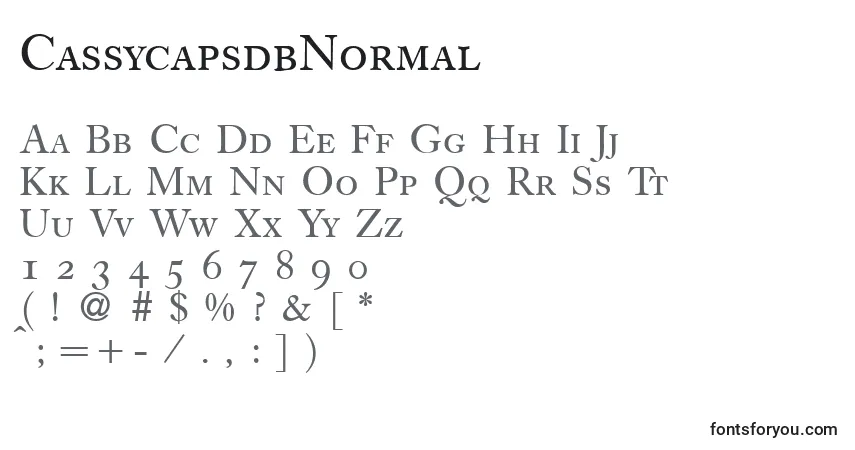 Czcionka CassycapsdbNormal – alfabet, cyfry, specjalne znaki