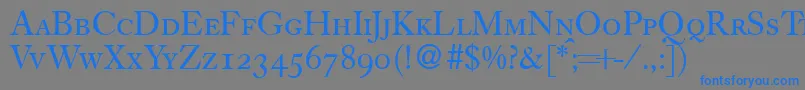 CassycapsdbNormal-fontti – siniset fontit harmaalla taustalla