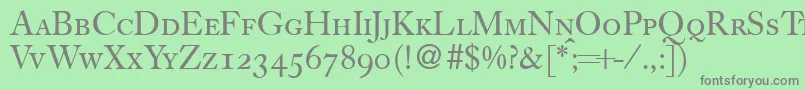 Czcionka CassycapsdbNormal – szare czcionki na zielonym tle