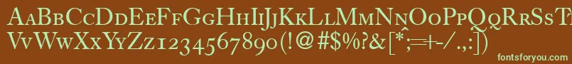 Шрифт CassycapsdbNormal – зелёные шрифты на коричневом фоне