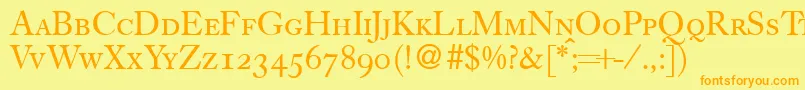 CassycapsdbNormal Font – Orange Fonts on Yellow Background