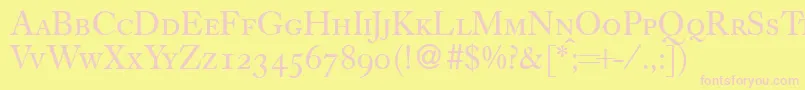 CassycapsdbNormal-Schriftart – Rosa Schriften auf gelbem Hintergrund