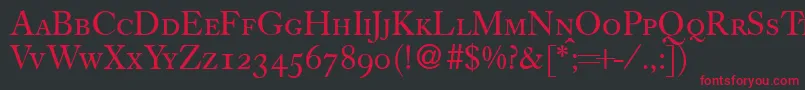フォントCassycapsdbNormal – 黒い背景に赤い文字