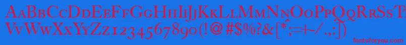 CassycapsdbNormal Font – Red Fonts on Blue Background