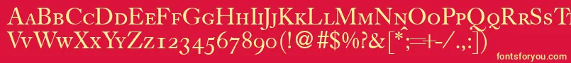 CassycapsdbNormal Font – Yellow Fonts on Red Background