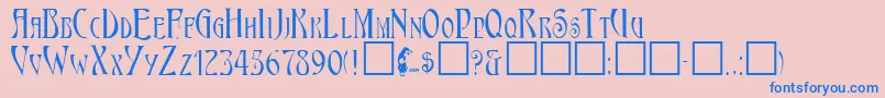 AeneasRegular Font – Blue Fonts on Pink Background