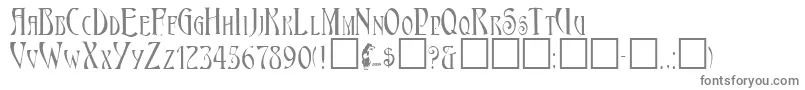 フォントAeneasRegular – 白い背景に灰色の文字