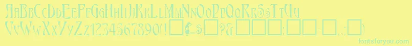 AeneasRegular Font – Green Fonts on Yellow Background