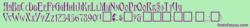 AeneasRegular Font – Purple Fonts on Green Background