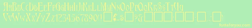 AeneasRegular Font – Yellow Fonts on Green Background