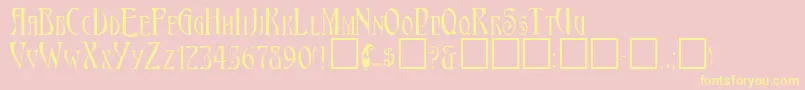 AeneasRegular Font – Yellow Fonts on Pink Background