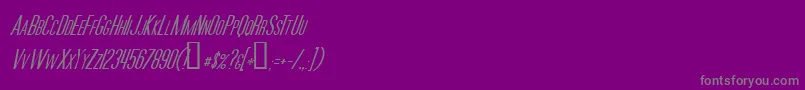 MoviePosterItalic-Schriftart – Graue Schriften auf violettem Hintergrund