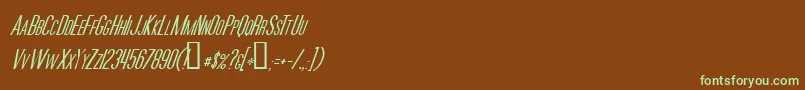 fuente MoviePosterItalic – Fuentes Verdes Sobre Fondo Marrón