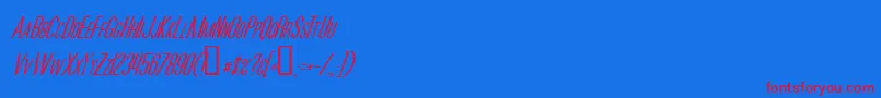 fuente MoviePosterItalic – Fuentes Rojas Sobre Fondo Azul
