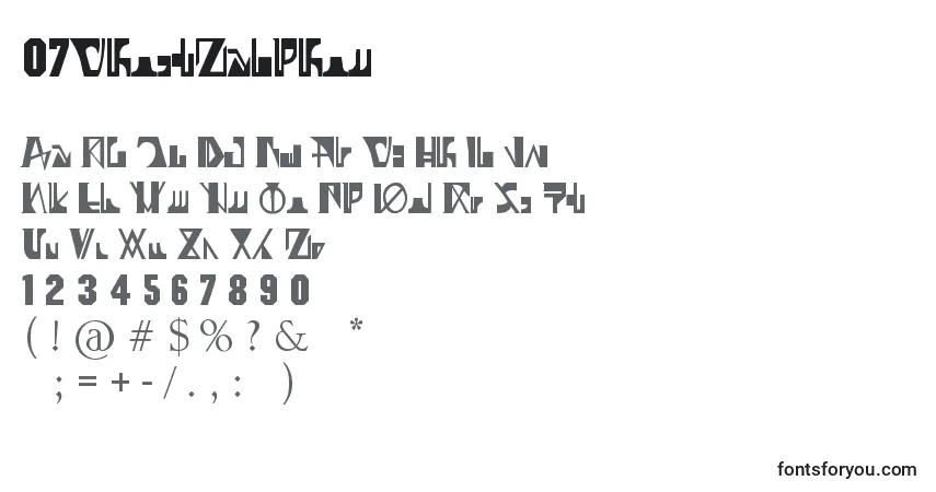 Шрифт 07GhostZaiphon – алфавит, цифры, специальные символы