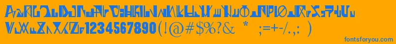 フォント07GhostZaiphon – オレンジの背景に青い文字