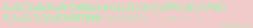 07GhostZaiphon-Schriftart – Grüne Schriften auf rosa Hintergrund