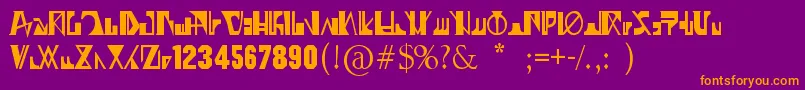 07GhostZaiphon Font – Orange Fonts on Purple Background
