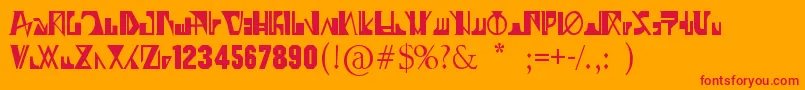Czcionka 07GhostZaiphon – czerwone czcionki na pomarańczowym tle