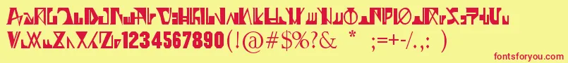 07GhostZaiphon Font – Red Fonts on Yellow Background
