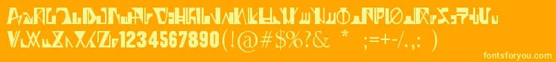07GhostZaiphon Font – Yellow Fonts on Orange Background