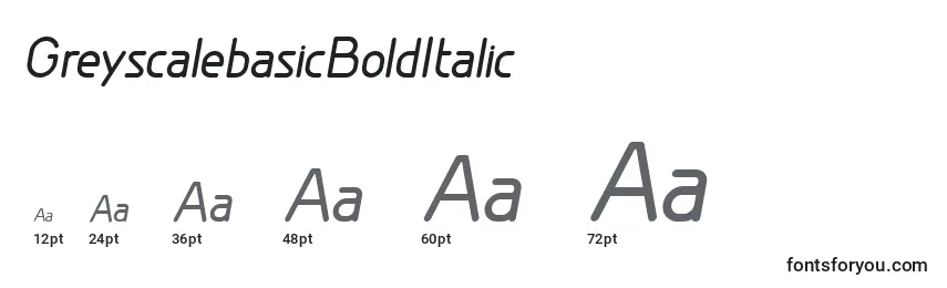 Размеры шрифта GreyscalebasicBoldItalic