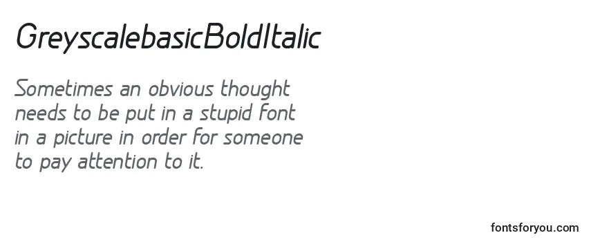 Review of the GreyscalebasicBoldItalic Font