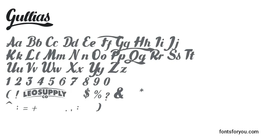 Schriftart Gullias – Alphabet, Zahlen, spezielle Symbole