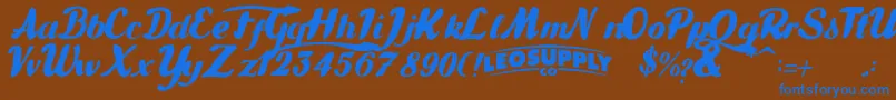 Gullias Font – Blue Fonts on Brown Background