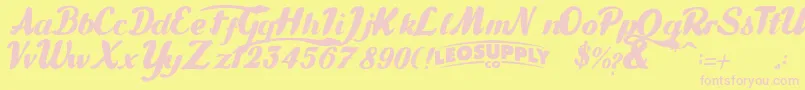 Gullias Font – Pink Fonts on Yellow Background